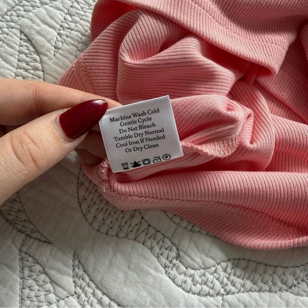 NWT - Cozy Earth - Bamboo Rib-Knit Classic Short Sleeve Pajama Top - Tulip